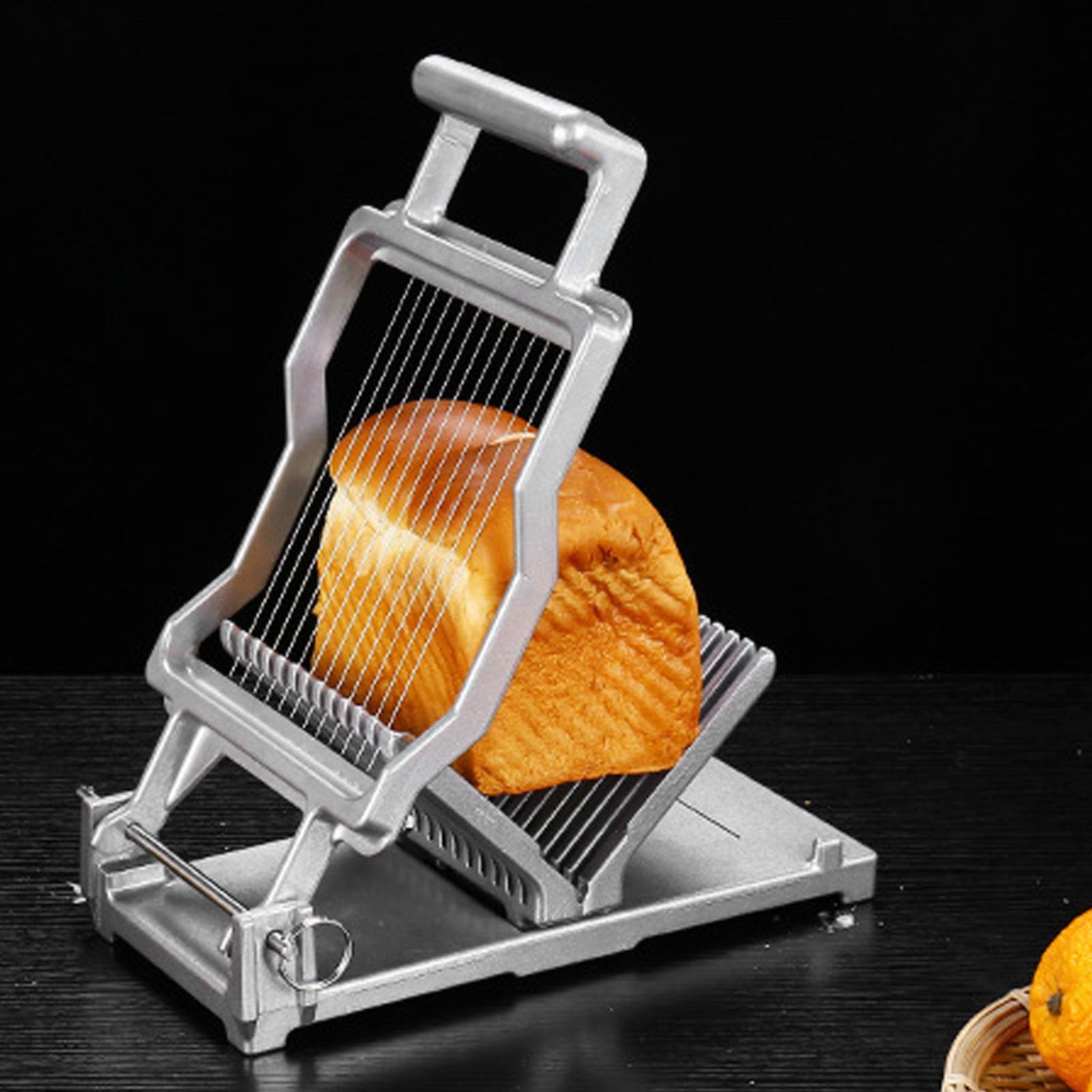 Cocoarm Manueller Käseschneider, Brot-Sandwichschneider aus Edelstahl, 32 X 17 X 14 Cm, mit Gitterskala, Rutschfeste Basis, Gleichmäßige Scheiben für Zuhause, Küche, Käse, Obst (10mm)