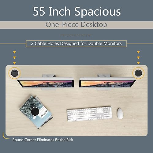 Miniatura 39 de Tangkula Escritorio eléctrico de pie con motor doble, estación de trabajo de 48 x 30 pulgadas de altura ajustable para computadora con controlador