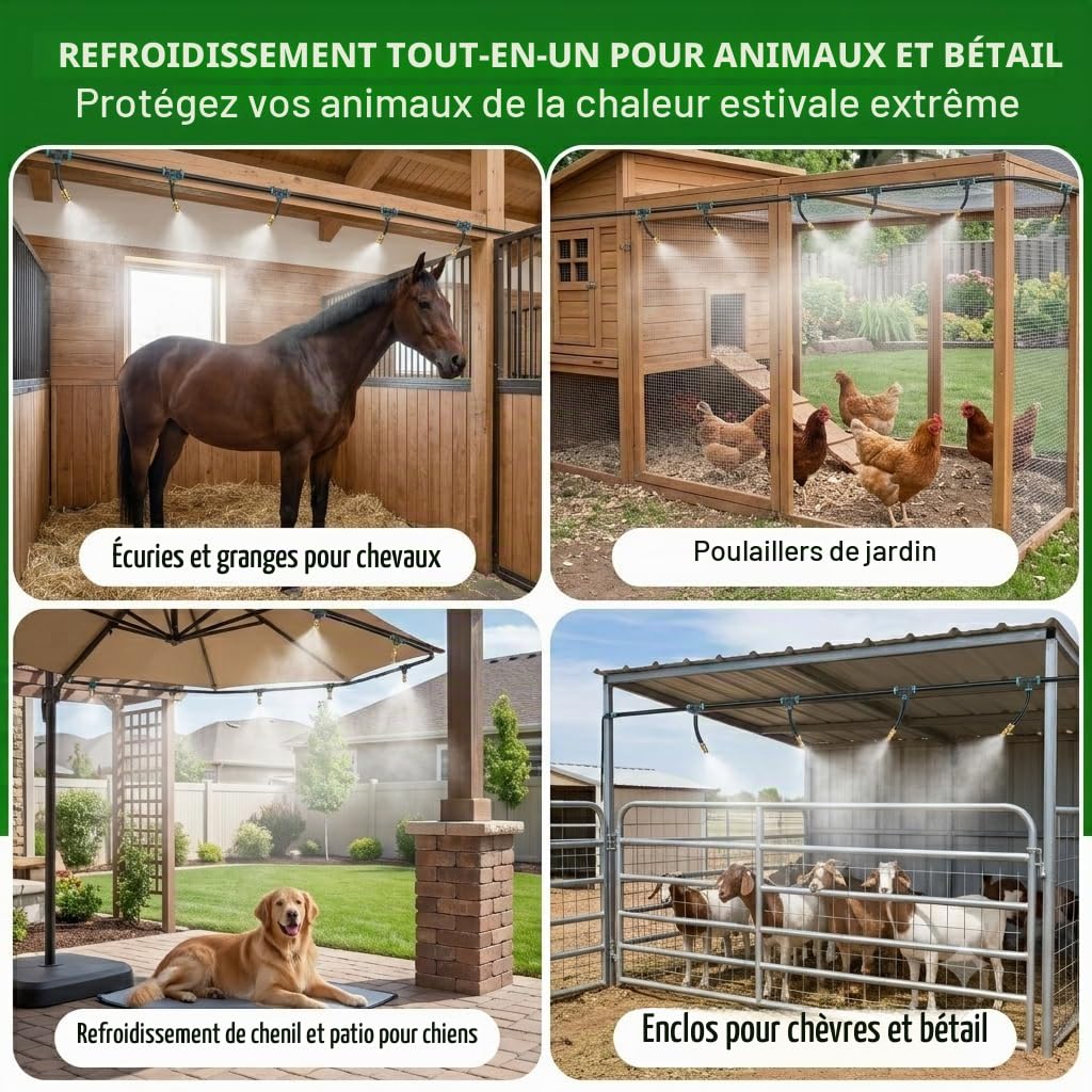 30m Système D'irrigation Jardin, Système d'irrigation automatique de jardin à 360°, Convient Aux Plantes De Jardin, Aux Jardins, Aux Plantes En Pot Et Aux Pelouses
