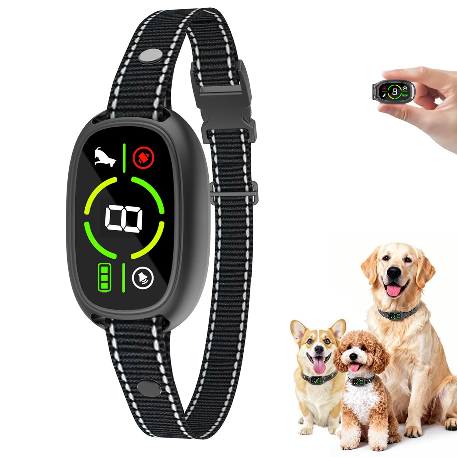 Anti Barking Dog Collars, Bark Collar Stop Dog Barking with Vibration & Beep Modes Harmless Training Dog Collar for Small Medium Large Dogs No Bark Collar Rechargeable IP67 Waterproof Humane