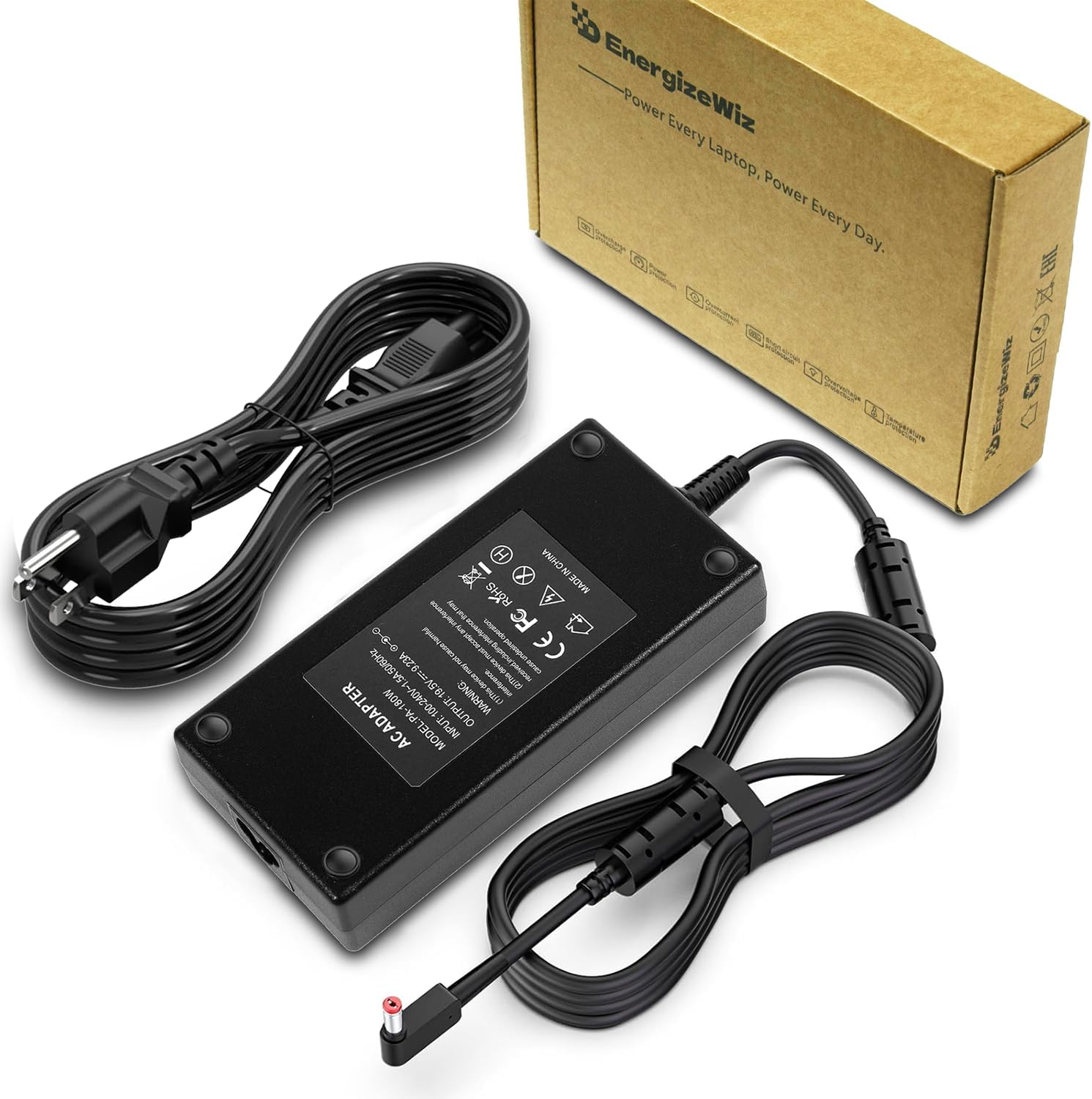 180W Charger Power Supply Fit for Acer Nitro 5, Predator Helios 300 PH315-54 53, G3 571 572 573, Triton 300 SE PT314-52S 51S Gaming Laptop AC Adapter (Red Tip 5.5×1.7mm, 19.5V 9.23A)