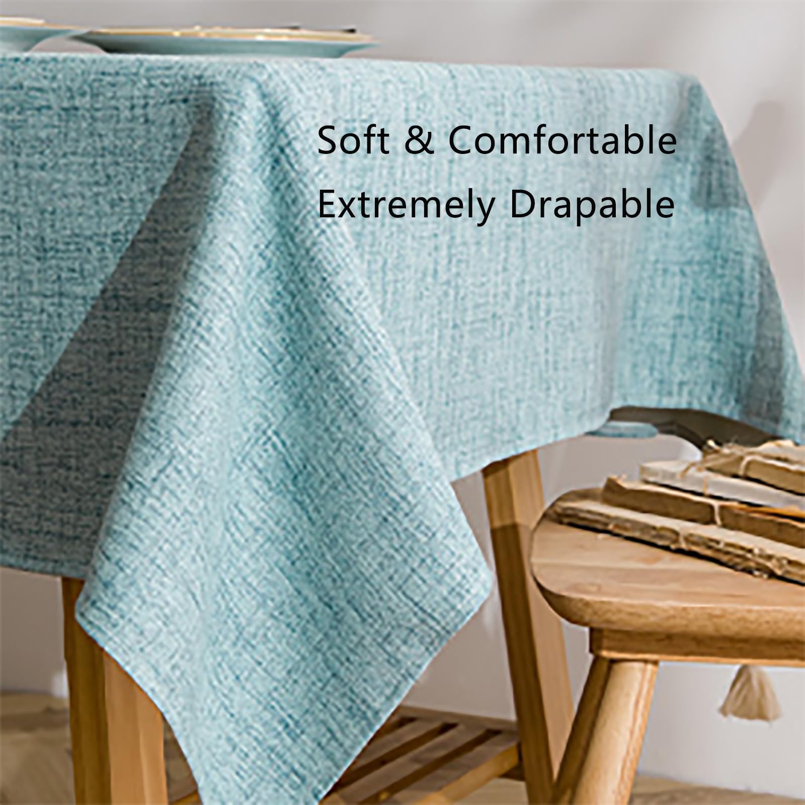 Manteles Mesa Antimanchas Rectangular, Impermeable Mantel Exterior, Mantel Lino Algodon, para cumpleaños Jardin Exterior Picnic Comedor Concina, Terraza, Otoño, Invierno