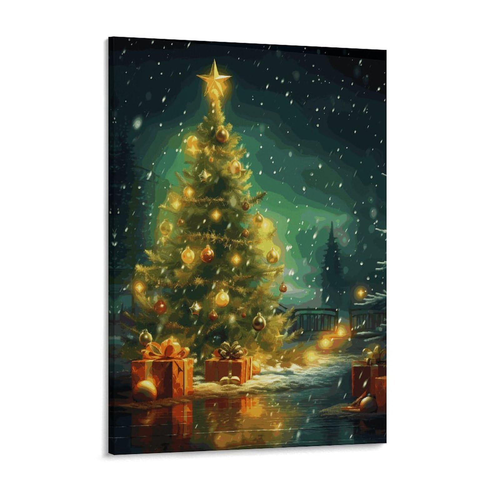 Christmas Trees Canvas Wall Art for Bedroom 18x24inch Canvas Prints Artwork for Walls Modern Picture Artwork Painting for Living Room Aesthetic Wall Paintings for Bathroom Kitchen Office Deco