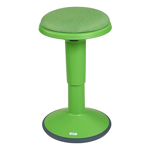 ECR4Kids Sitwell Taburete Wobble con cojín, altura ajustable, asiento activo, verde hierba