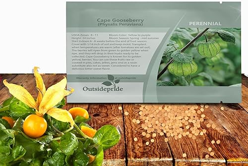 Outsidepride Cape Gooseberry Physalis Seeds - 1000 unidades. Perennes, tolerantes a la sequía y versátiles, semillas de flores para plantar