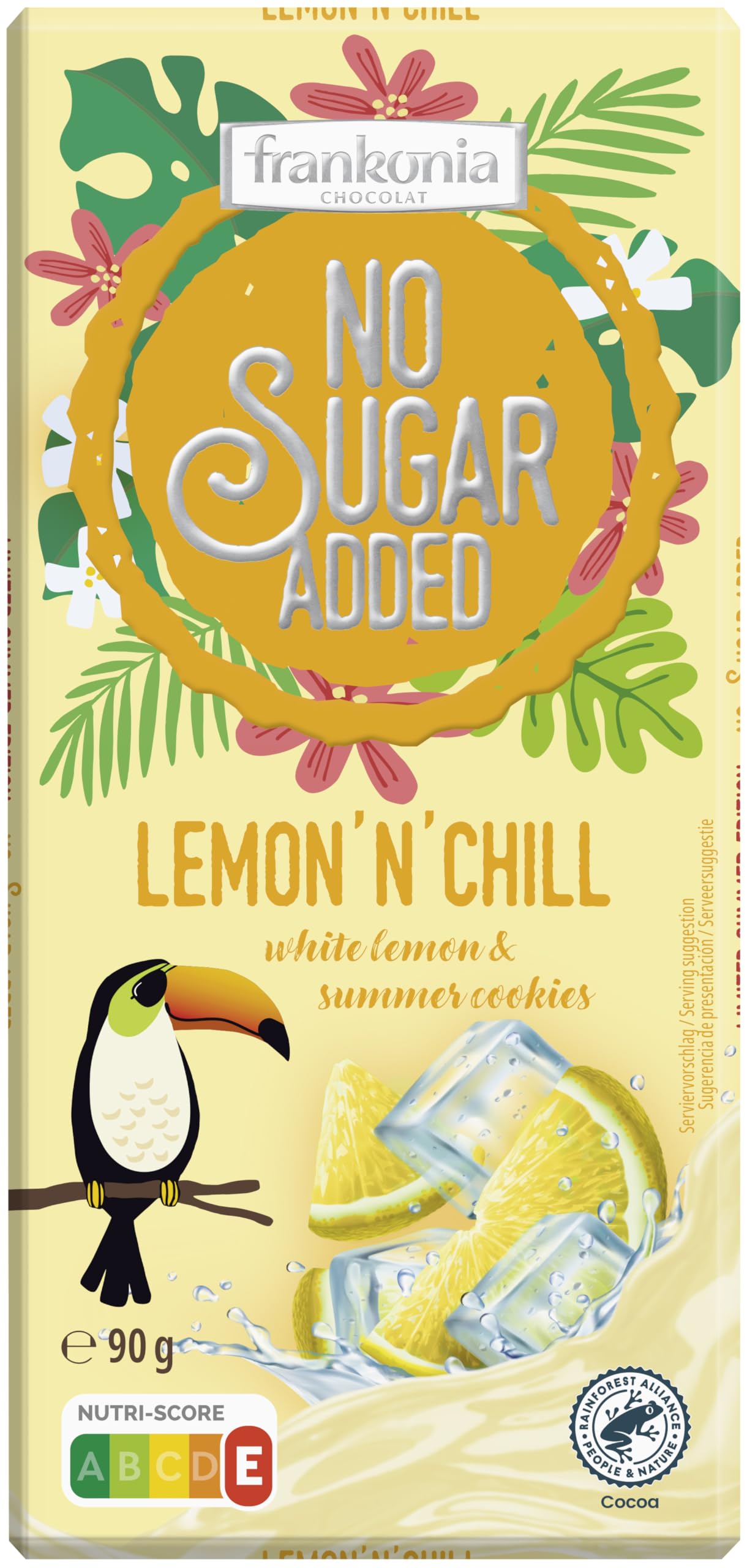 frankonia CHOCOLAT Limited Summer Edition Lemon ´n´Chill - Weiße Lemon & Cookies Schokolade, 90 g