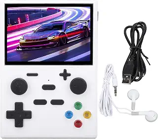 Handheld Retro Game Console for , 3.5 Inch IPS Screen, Portable with Battery , HD Multimedia Interface Support, Performance 4 Core CPU, 8GB Memory (White)
