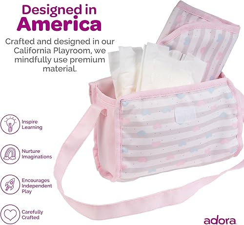 Vista 19 de Twinkle Stars - Bolsa de pañales para muñecas Adora Gra/White Twinkle