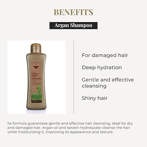 Miniatura 3 de SALERM - Champú Argán Biokera Natura - 10.1 fl oz - para Cabello Dañado - con Aceite de Argán y Algodón - Hidratación Profunda - Limpieza Suave y