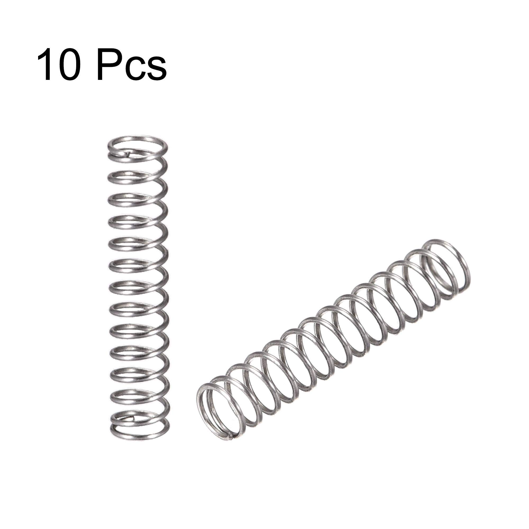 Ressorts Compression Acier Inoxydable 304 - Lot De 20, Fil 0.4 Mm, Diamètre 3-7 Mm, Longueurs 5 à 50 Mm