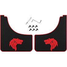 Car Mud Flaps Screw and Clips Universal Rubber Mudguard Soft No Collision Splash Guards 2PCS, Wolf Head