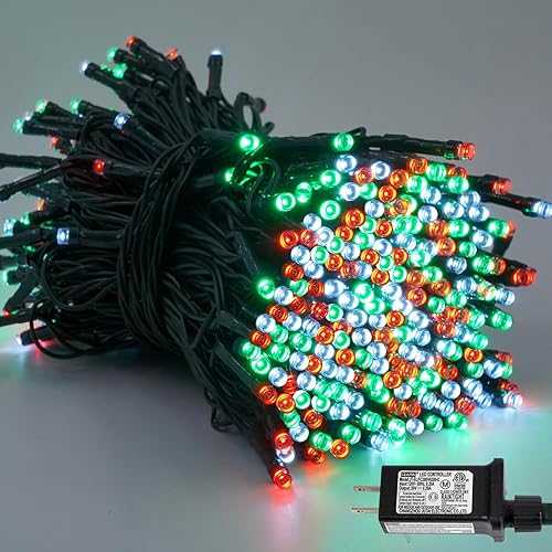 Miniatura 33 de YEGUO Luces de Navidad, tira de 500 luces LED de 165 pies, multicolor, alambre verde, luces parpadeantes para enchufar árbol en interiores y Varios
