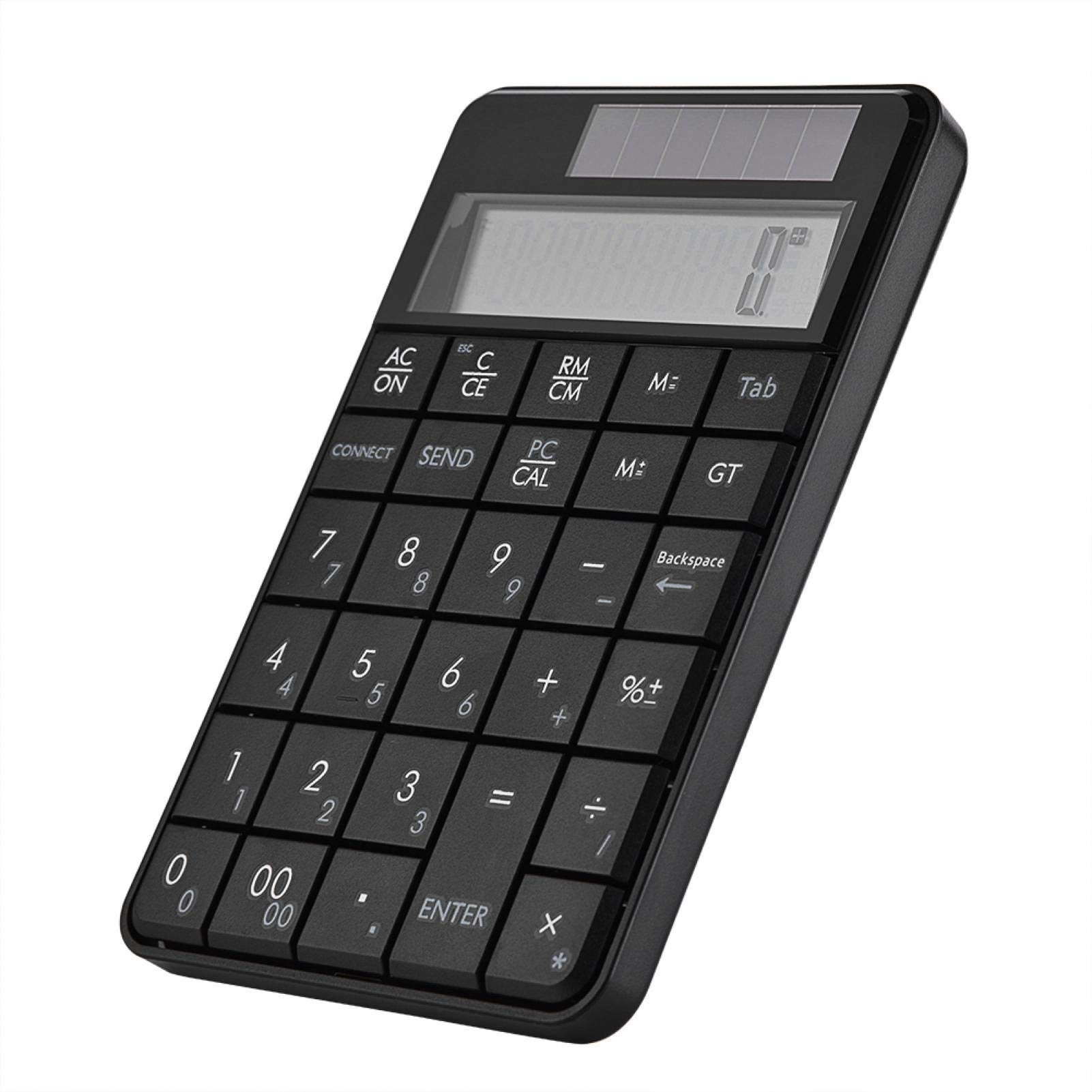 Teclado numérico 2 en 1, Mini USB 2.4G Inalámbrico 2 en 1 29 Teclas Teclado numérico Teclado y calculadora con Pantalla LCD Apto para Windows xp/Vista/7/8/10