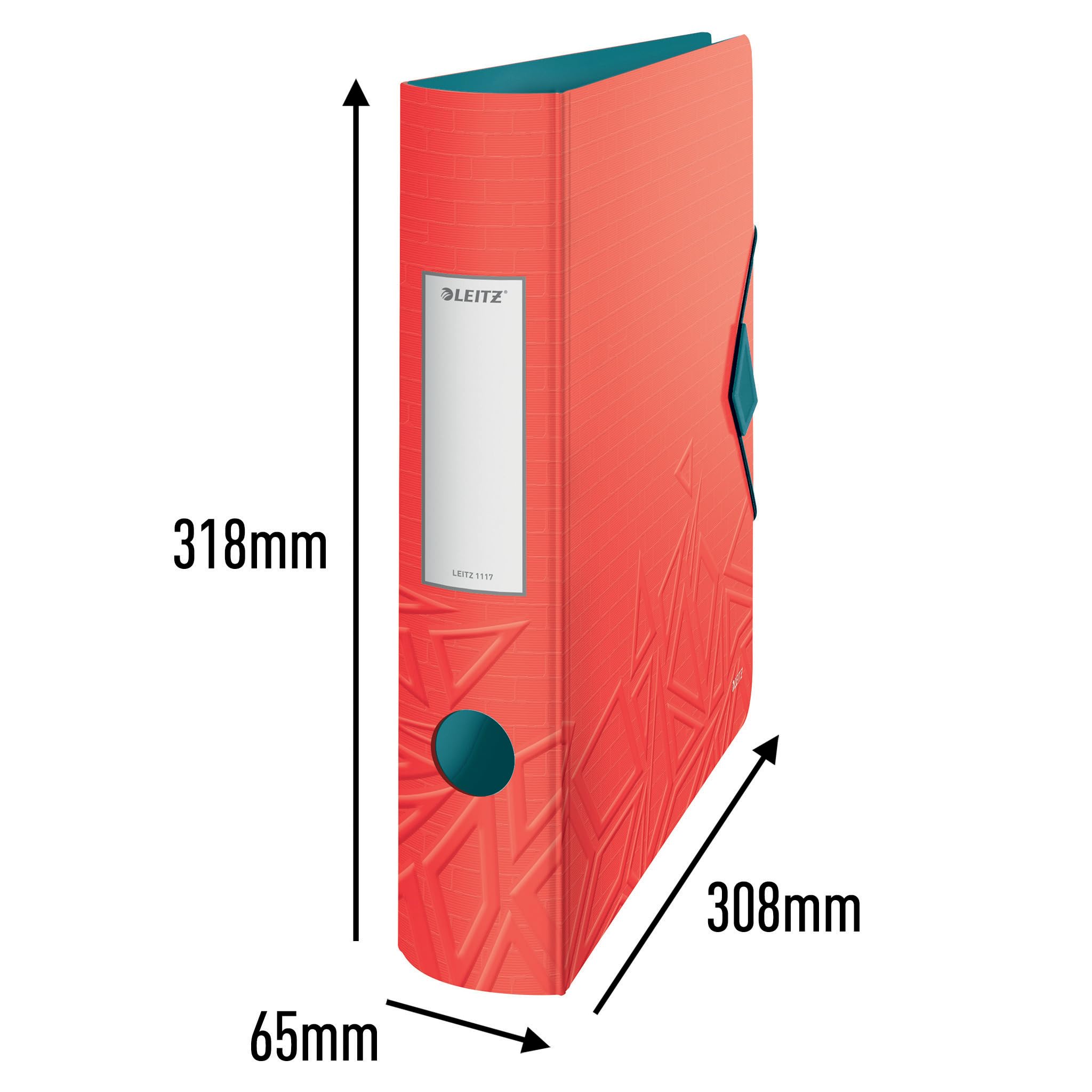 Leitz Archivador de calidad 180° Active, paquete de 5 unidades, A4, estrecho, lomo redondeado, 6,5 cm de ancho, cierre elástico, espuma ligera, carpeta de plástico, serie Urban Chic, rojo, 11170020