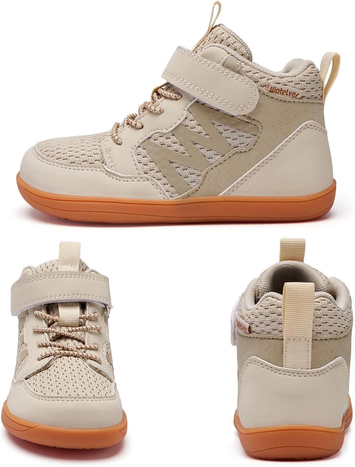 WateLves Toddler Little Kids Wide Barefoot Shoes Girls Boys Boots Breathable High Top Adjustable Strap Sneakers Lightweight Sport Athletic Zero Drop - Image 5