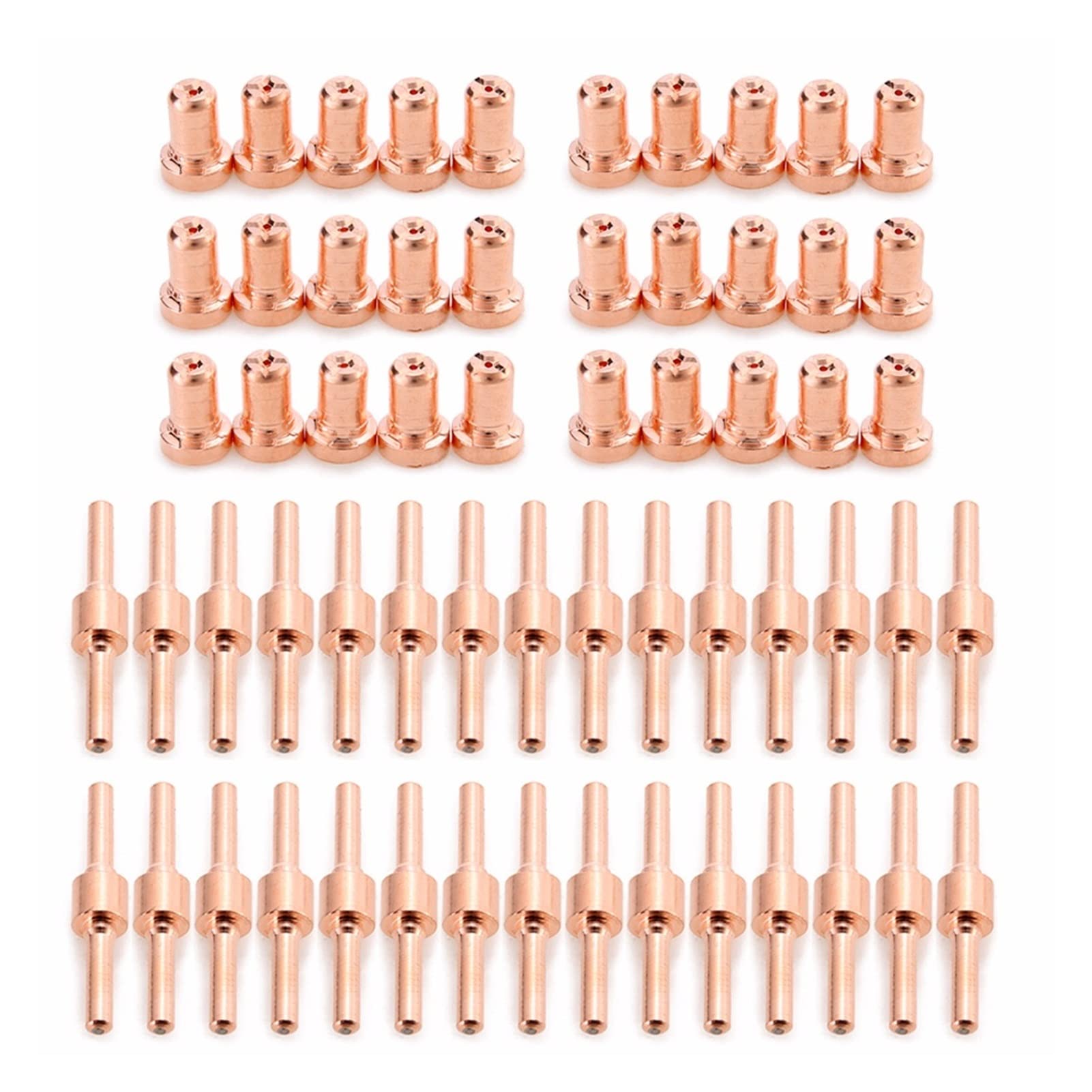 Aqxyxsw 60pcs Extended Long Plasma Cutter Kit Tip Electrode & Nozzles Red Copper Fit for PT31 LG40 40A Cutting Welding Torch Mayitr fangzi