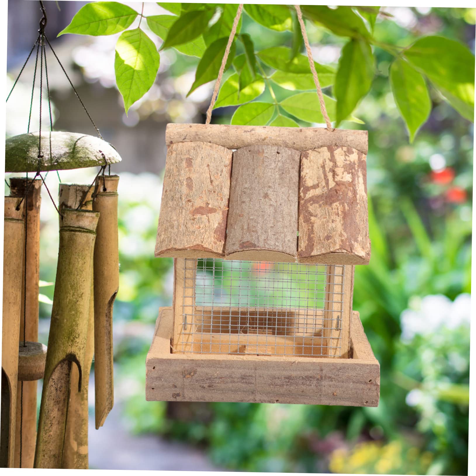 WOONEKY Mangeoire Suspendue pour Oiseaux Conteneur de Nourriture Réutilisable Accessoire Pratique pour Oiseaux Design Durable et Étanche pour Budgerigar Canari et Perruche