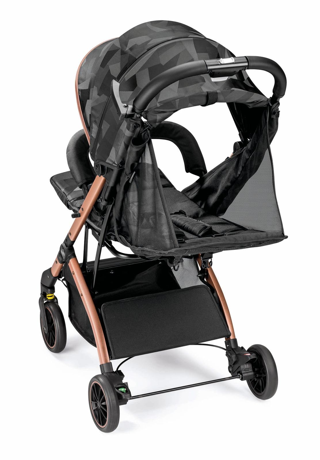 CAM Il Mondo del Bambino - art.832/T194 - Passeggino ultraleggero ed ultracompatto Compass 2.0 - ideale da 0 a 4 anni - chiuso si trasporta come un trolley - JACQUARD NERO