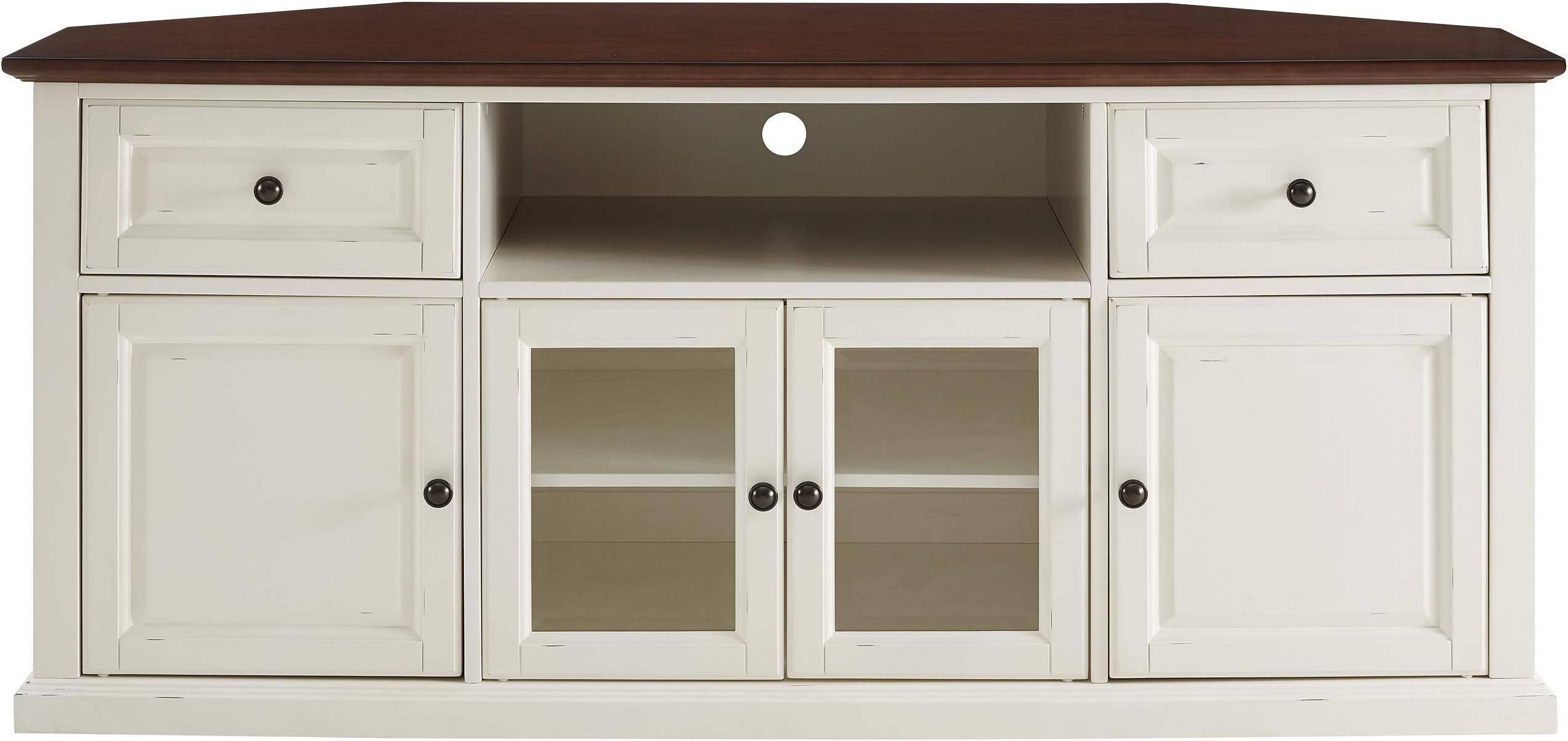 Crosley Furniture Shelby TV Stand for 65+ inch TVs, Entertainment Center with Adjustable Storage Shelves, White