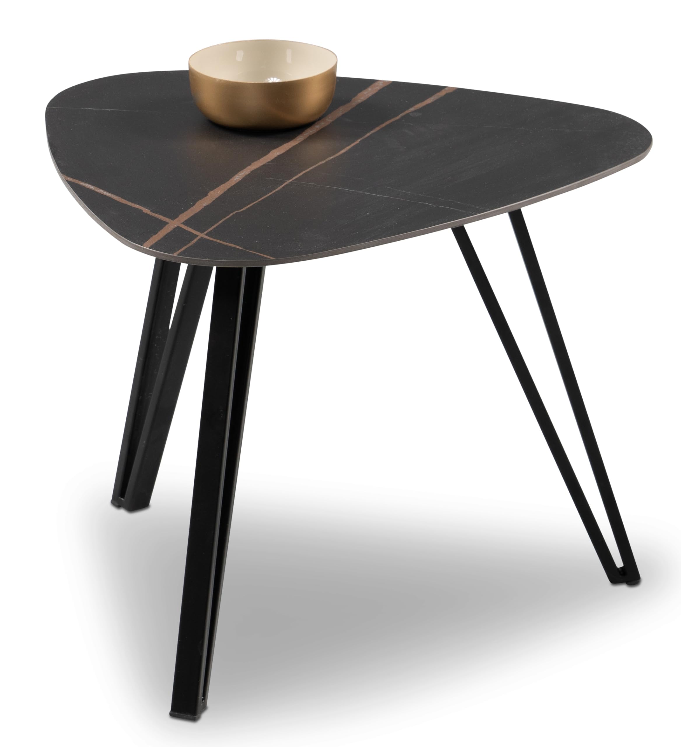 M2 Kollektion Liv 1 Tavolino da Salotto, Pietra Metallo, Nero, B/H/T=45x35x45cm