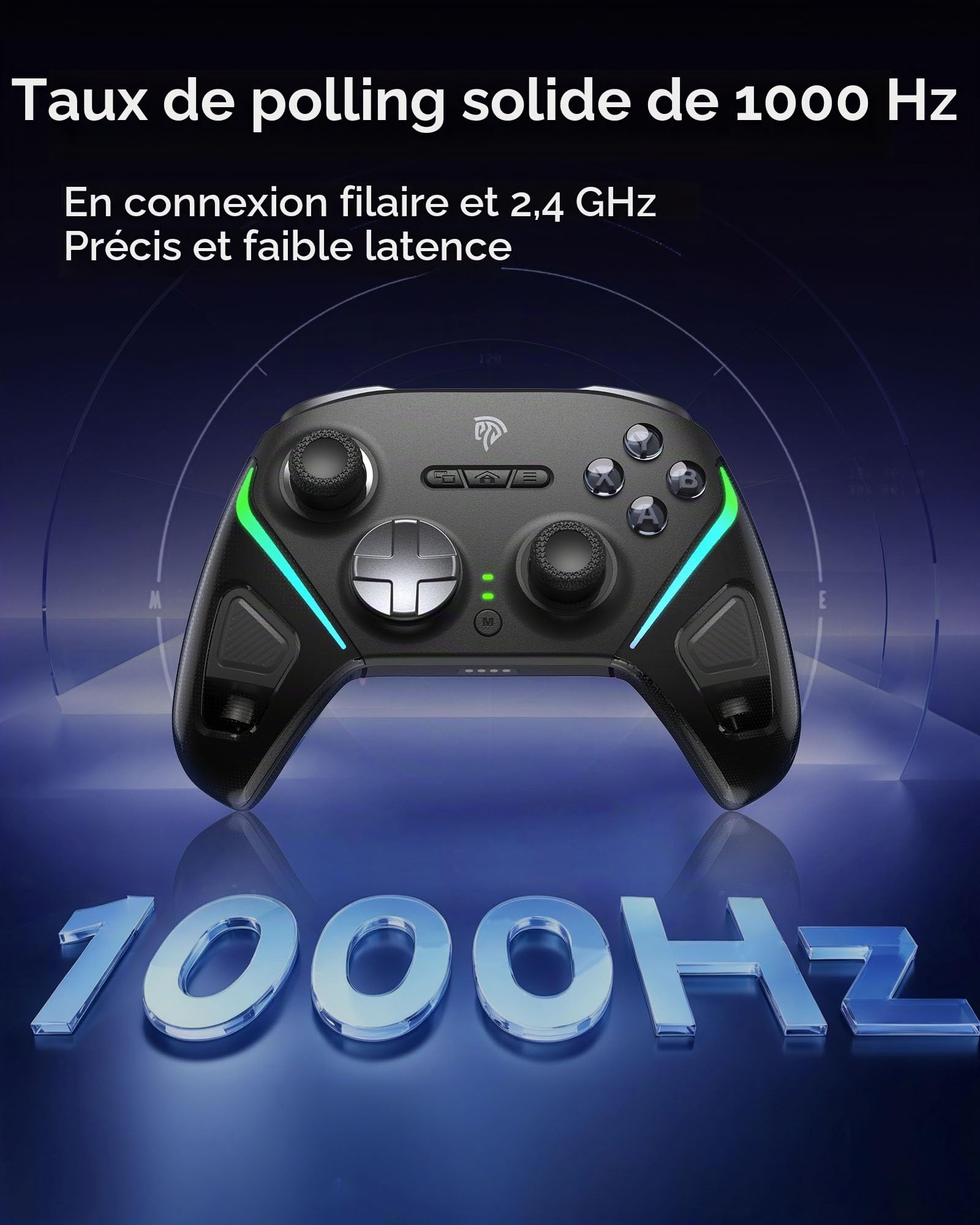 EasySMX Manette PC sans Fil, Contrôleurs Switch 2 avec RGB, Noir Jaune