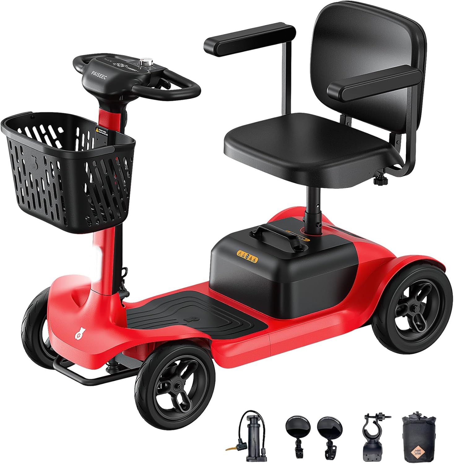 Mobility Scooter for Adult, 25 Miles Endurance Lightweight Mobility Scooter, Folding Mobility Scooter for Adult, Powered Mobility Scooter All Terrain Motorized Scooter Collapsible