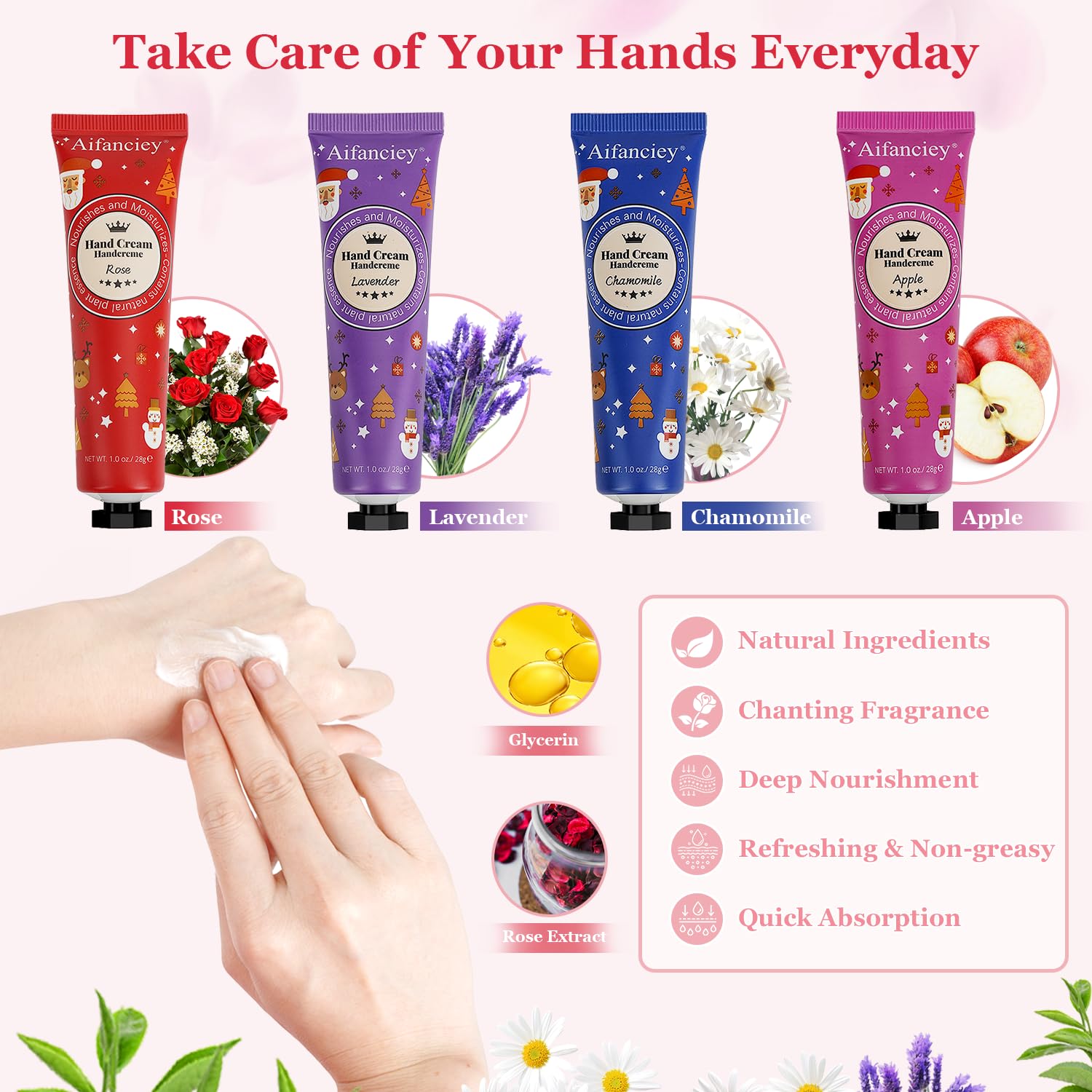 Crema Mani Set, 12 Pezzi Contiene 10 Creme Mani Idratanti Profumate, 2 Creme Piedi, per i Piedi per Mani Secche e Screpolate