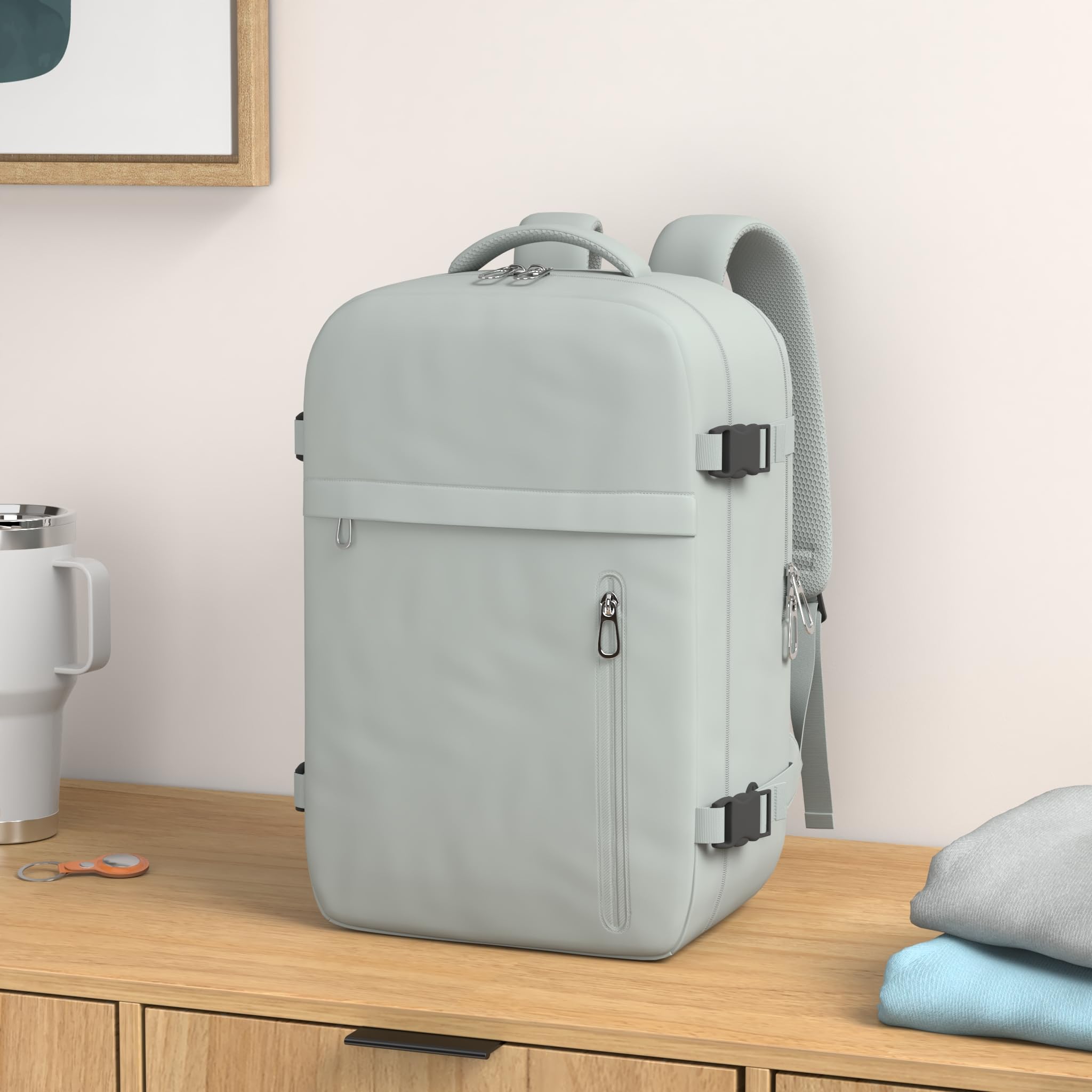 KIRFEIHT Bagaglio a Mano 40x20x25 per Ryanair Zaino da Viaggio Aereo Piccolo - Zaini Universali per Uomo e Donna, Piccola Borsa da Viaggio da Cabina, Zaini da Scuola e da Lavoro - Grigio