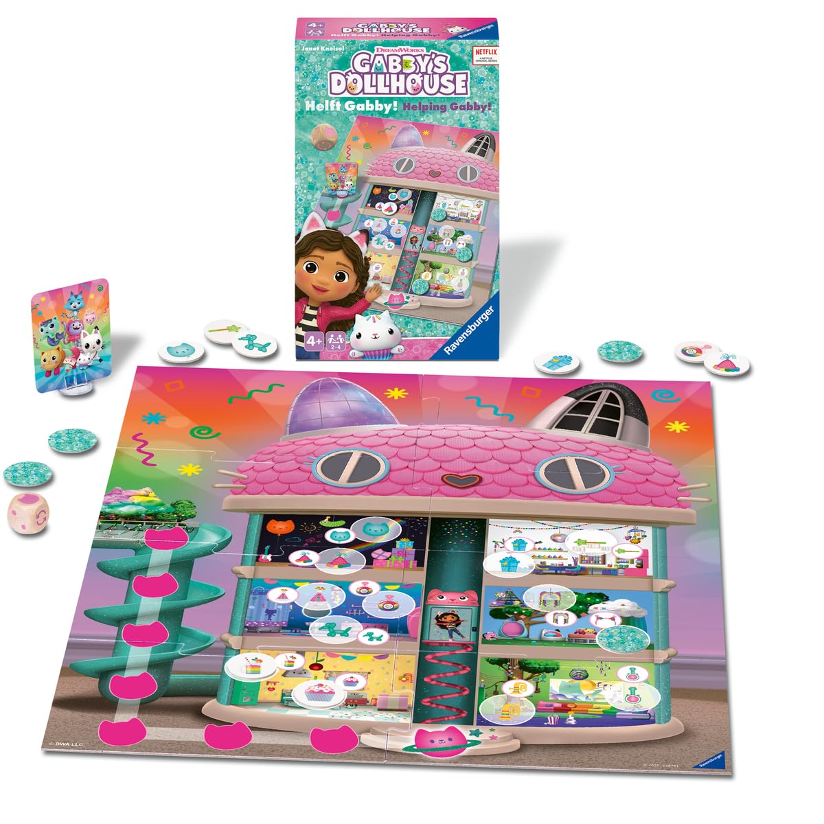 Ravensburger - Gabby's Dollhouse: Help Gabby, Gioco di Corsa e Raccolta per Bambini di 4+ Anni, Gioco di Famiglia per Bambini e Adulti, per 2-4 Giocatori