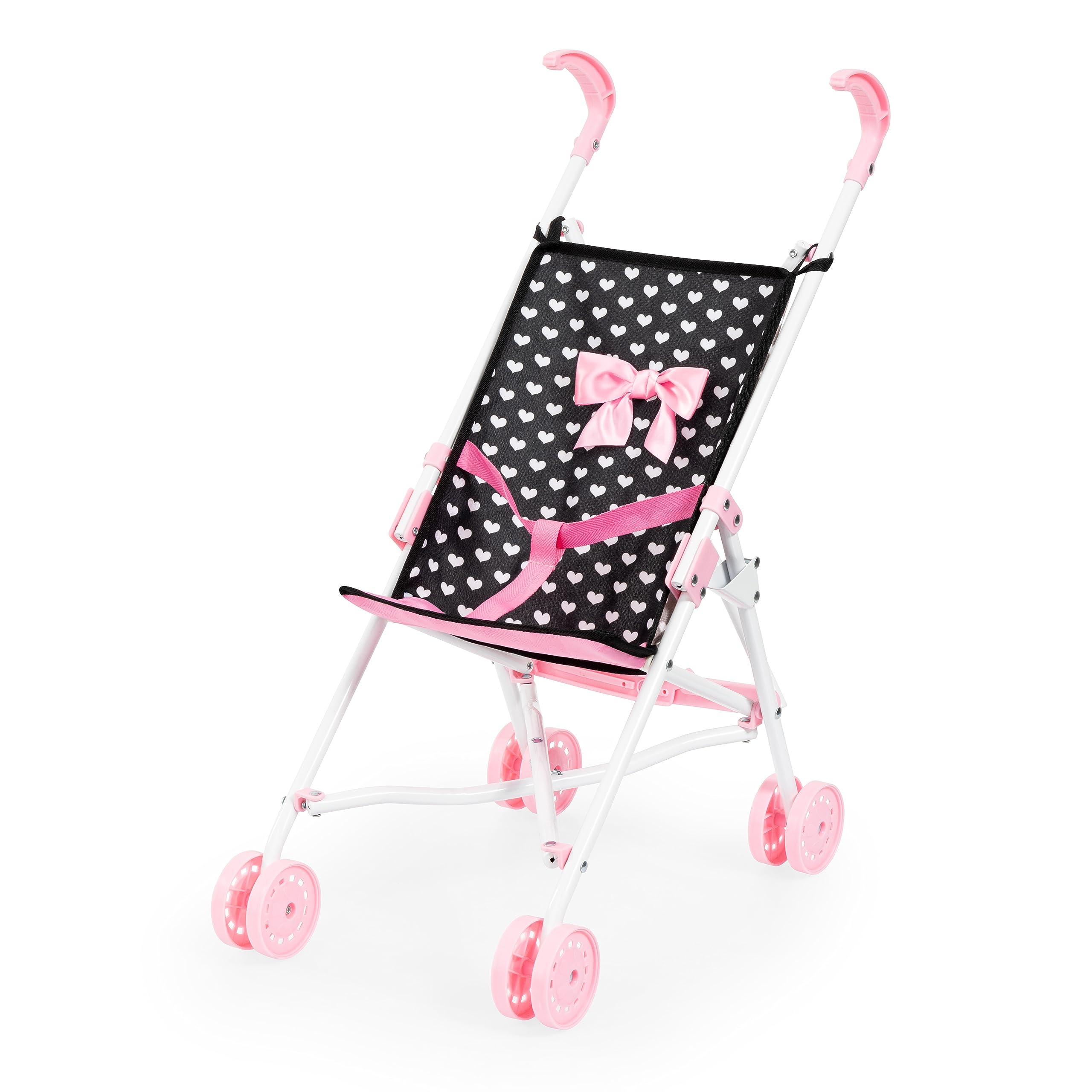 Bayer Design 30560AA Doll pushchair, umbrella stroller, integrated safety belt, double wheels, foldable, metal