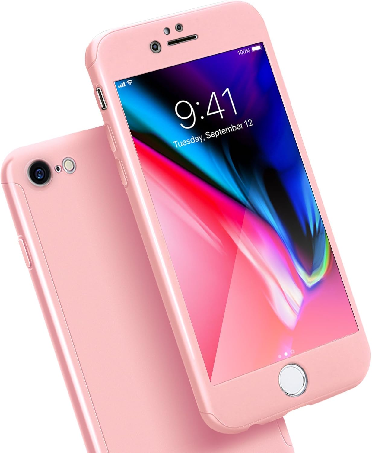 ORETECH Designed for iPhone 6s Case,Designed for iPhone 6 Case Full Body Hard PC Case with 2 x Tempered Glass Screen Protector Ultra Thin Lightweight Anti Scratch Case for iPhone 6 Case-4.7"-Rosegold