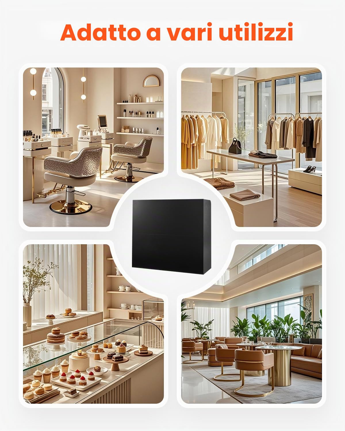 VEVOR Banco Reception 1200 x 480 x 1100 mm Tavolo da Banco Rettangolare, Tavolo di Vendita per Ufficio con Cassetto Chiudibile a Chiave e Armadietto Portaoggetti, per Cassa, Salone di Bellezza, Nero