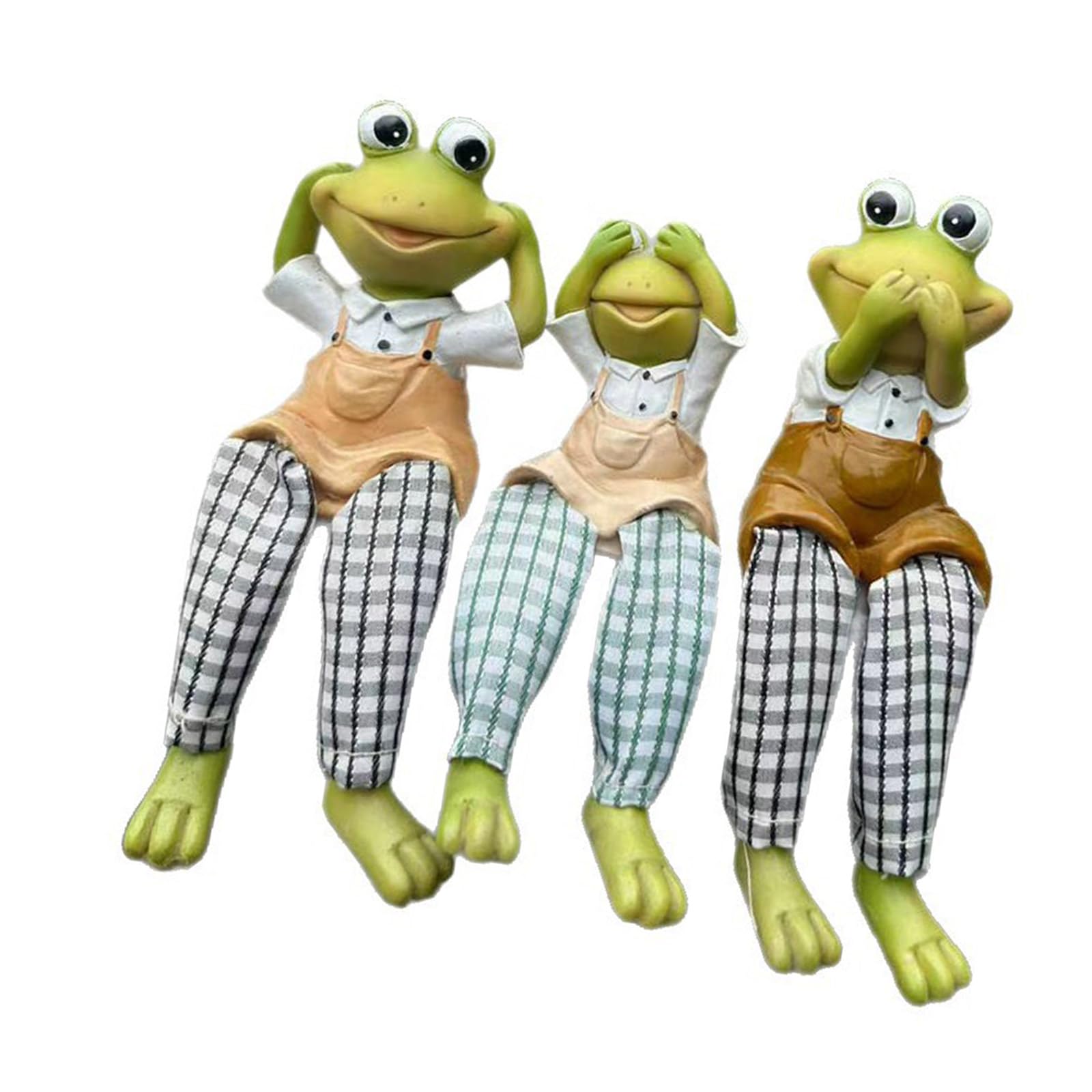 Hsioluted 3pack Frog Figurines, Three Philosophies Resin Statues for Home Shelf or Outdoor Garden Decoration Whimsical Frogs Sculptures