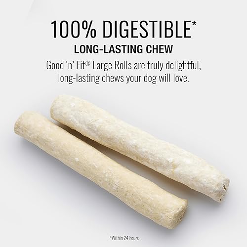 Vista 31 de GOOD 'N' FUN Rollos pequeños hechos con venado real, 10 unidades, cuero crudo altamente digerible para perros, multicolor, número de modelo: P-94431