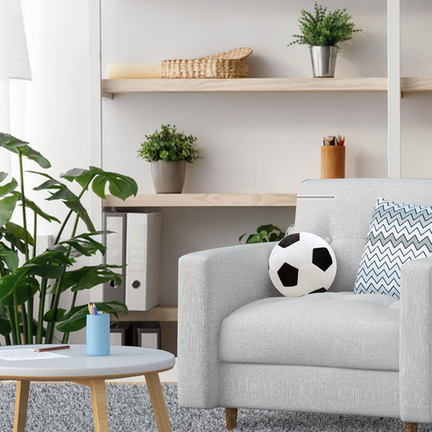 CHELEI2019 11" Soccer Plush Ball Shaped Pillow Stuffed Animal Football Boy Room Decor Toy Gift - Image 7