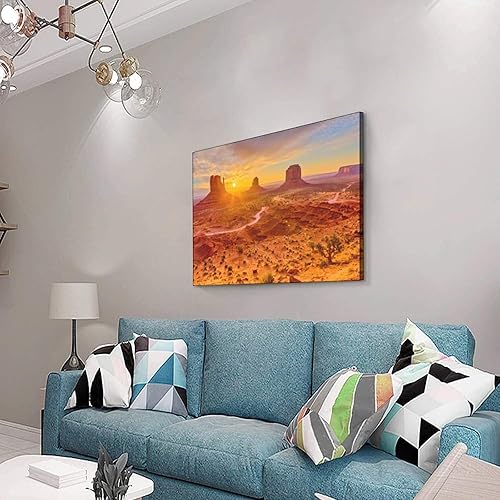 Miniatura 3 de Th Mitten Geologi Featur I Monumen Valle Triba Par I Arizon A Sunrise Canvas Art Poster Picture Modern Office Family Bedroom Decorative Posters Gift