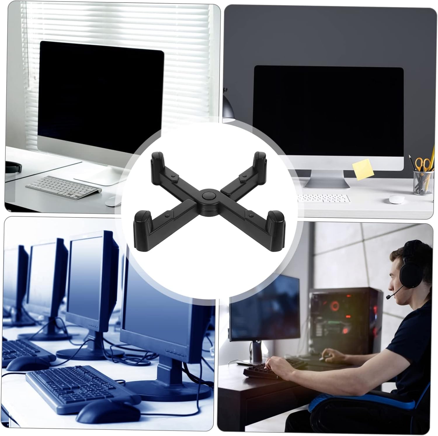 Mobile CPU Stand Wheels Convenient Computer Tower Holder for Home Office Height Space-Saving Design -Type Rack for