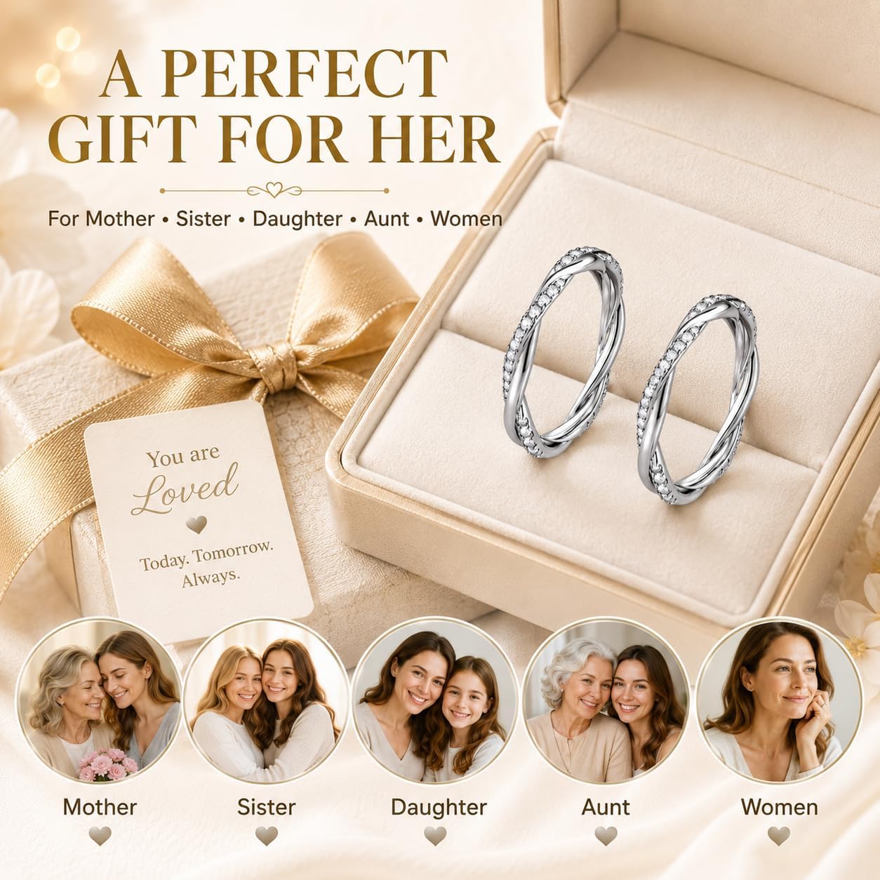 2-Pack 14K Gold Plated Stacking Rings for Oura Ring Gen 5/4/3, Cubic Zirconia Twisted Rope Eternity Band Rings for Oura Ring accessories Stack for Women