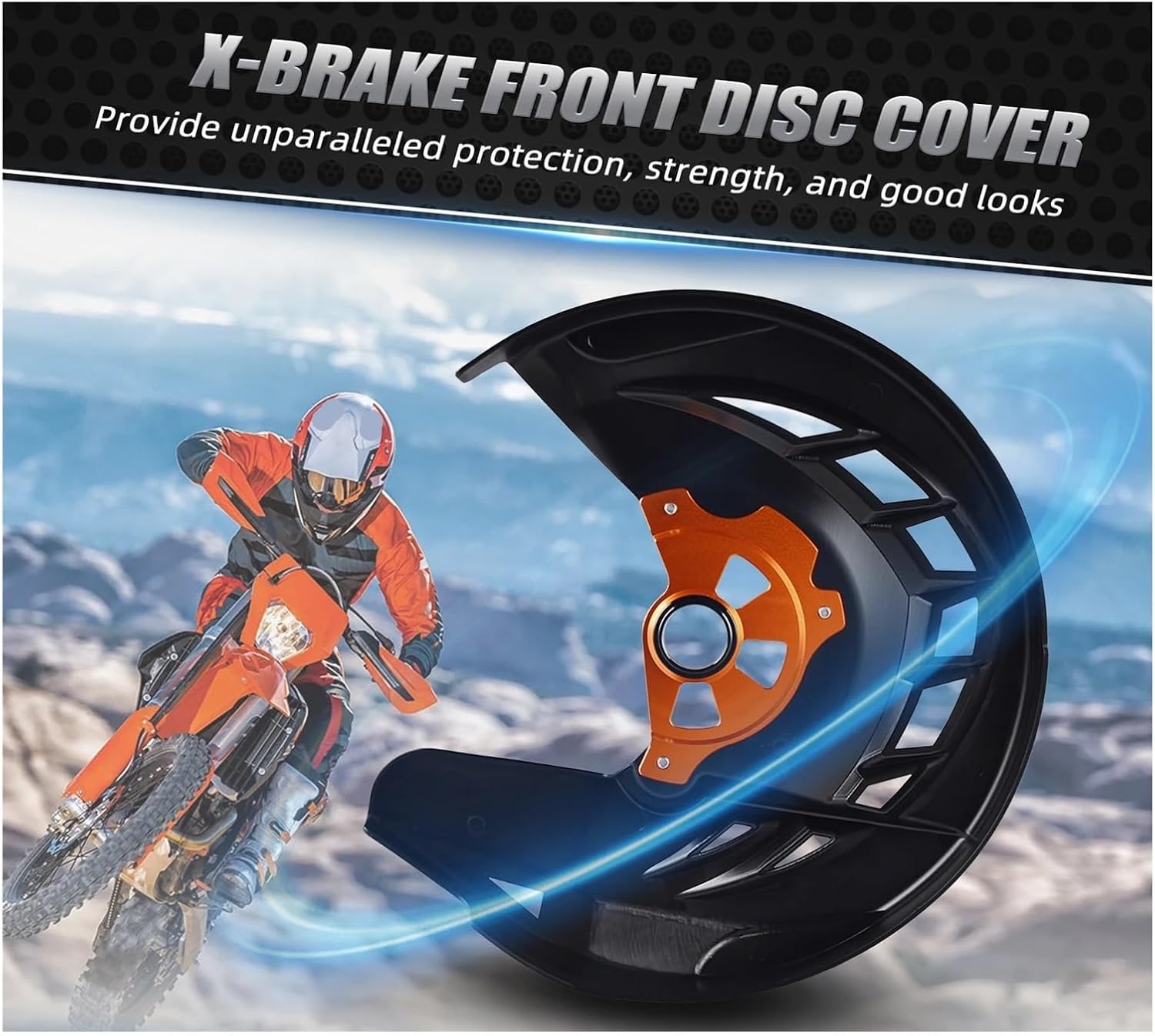 Compatible with EC 300 2021-2025 EC 250 EC350F MC 125 MC250F MC450F EX EXF 250 300 Front Brake Disc Guard ES 350 500 EW500F 2024-2025(Black Red)