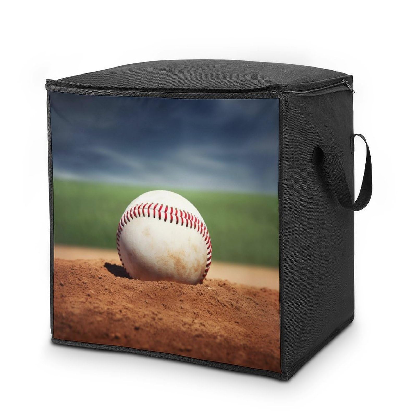 Baseball Storage Bags Comforter Quilt Blanket Clothes with Zipper & Handles Easy to Fit King Size Comforter Set Closet Under Bed Organizer for Dorm Pillows Bedding 70L