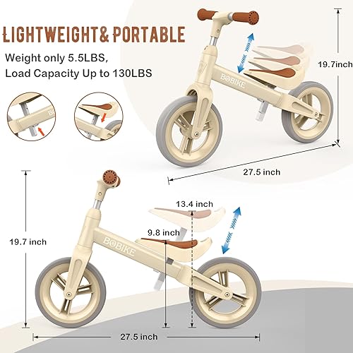 Miniatura 10 de Bicicleta de equilibrio para niños de 1 a 4 años, asiento ajustable y manillar sin pedal, bicicleta de entrenamiento sin pedales, el mejor regalo