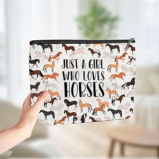 Cute Horses Makeup Bag Horse Gifts Funny Horse Party Favors Stuff Decor Cosmetic Bag Travel Toiletry Bags for Women Best Friends Girls Farmer Grandma Mom Coworker Birthday Christmas Mothers Day
