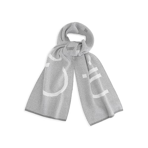 Calvin Klein womens Soft Logo Cold Weather Birdseye ScarfWinter Scarve - One Size - Heather Mid Gray