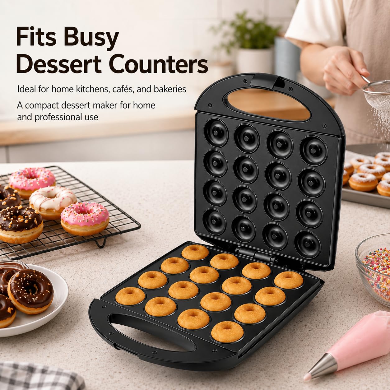 Máquina de Donas, diámetro de dona 4.5 cm, lote de 16 agujeros