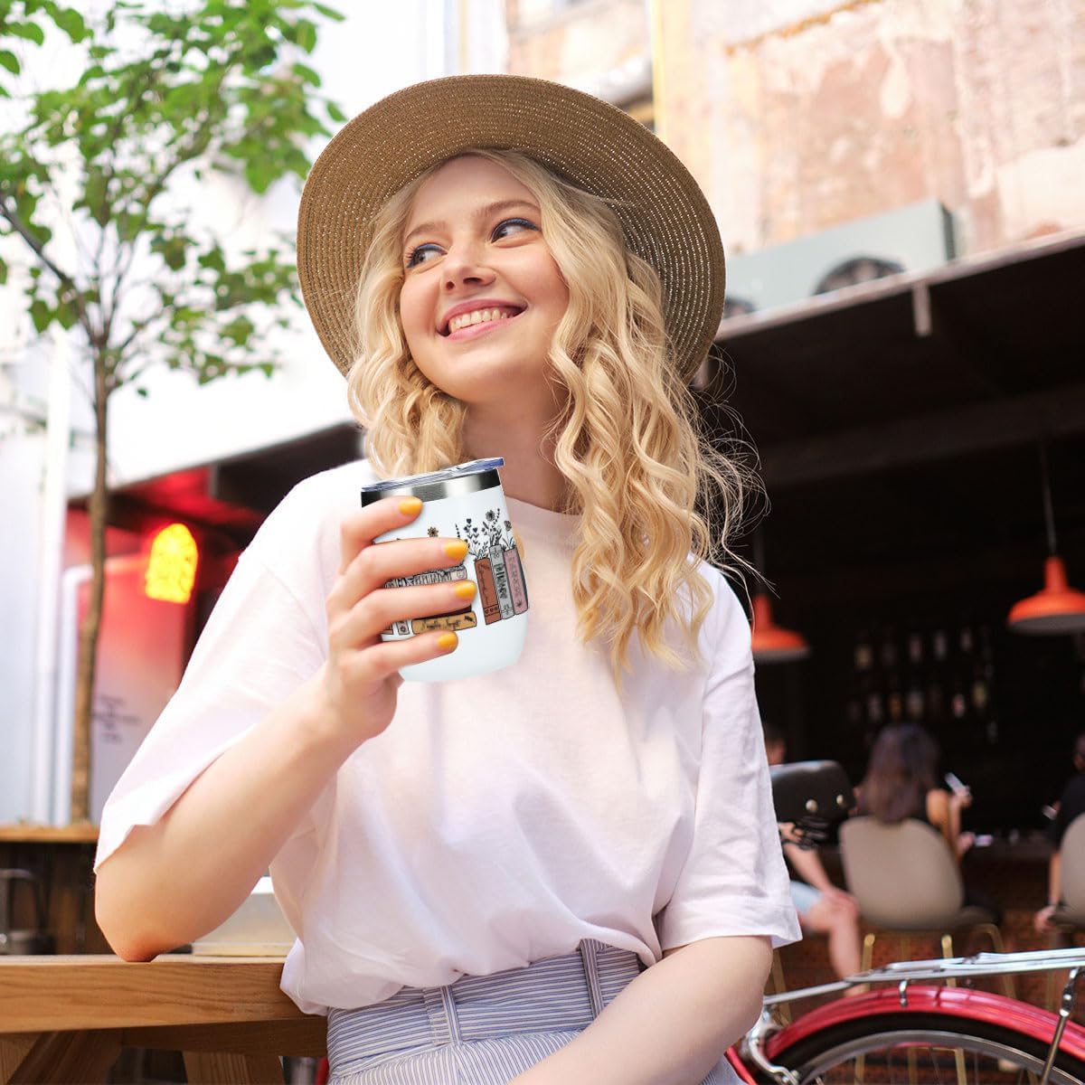 Inspired Tumbler Book Decor Book Lovers Gifts Bookish Coffee Mug Music Lover Gift for Women Grandma Appreciation Birthday Christmas 12 Oz Wine Tumbler Stainless Steel Coffee Thermos with Lid - Image 3