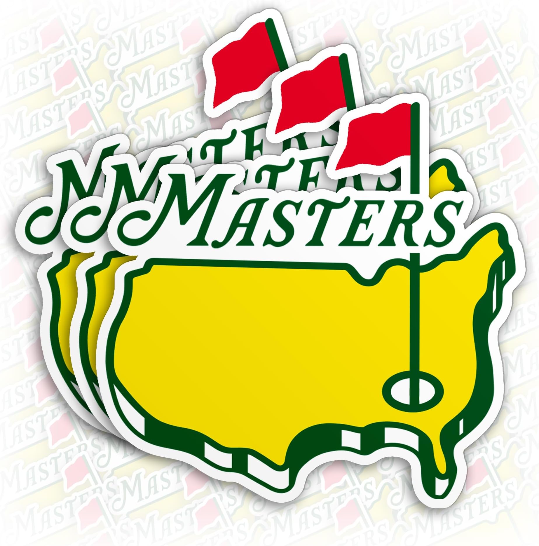ZENTHANY (3Pcs) Masters Golf Sticker Masters Golf Lover Sport Drawing Waterproof Vinyl Sticker for Laptop Water Bottle Hard Hat Cup Cars Decals Gift for Her Him Adults 3 Inches