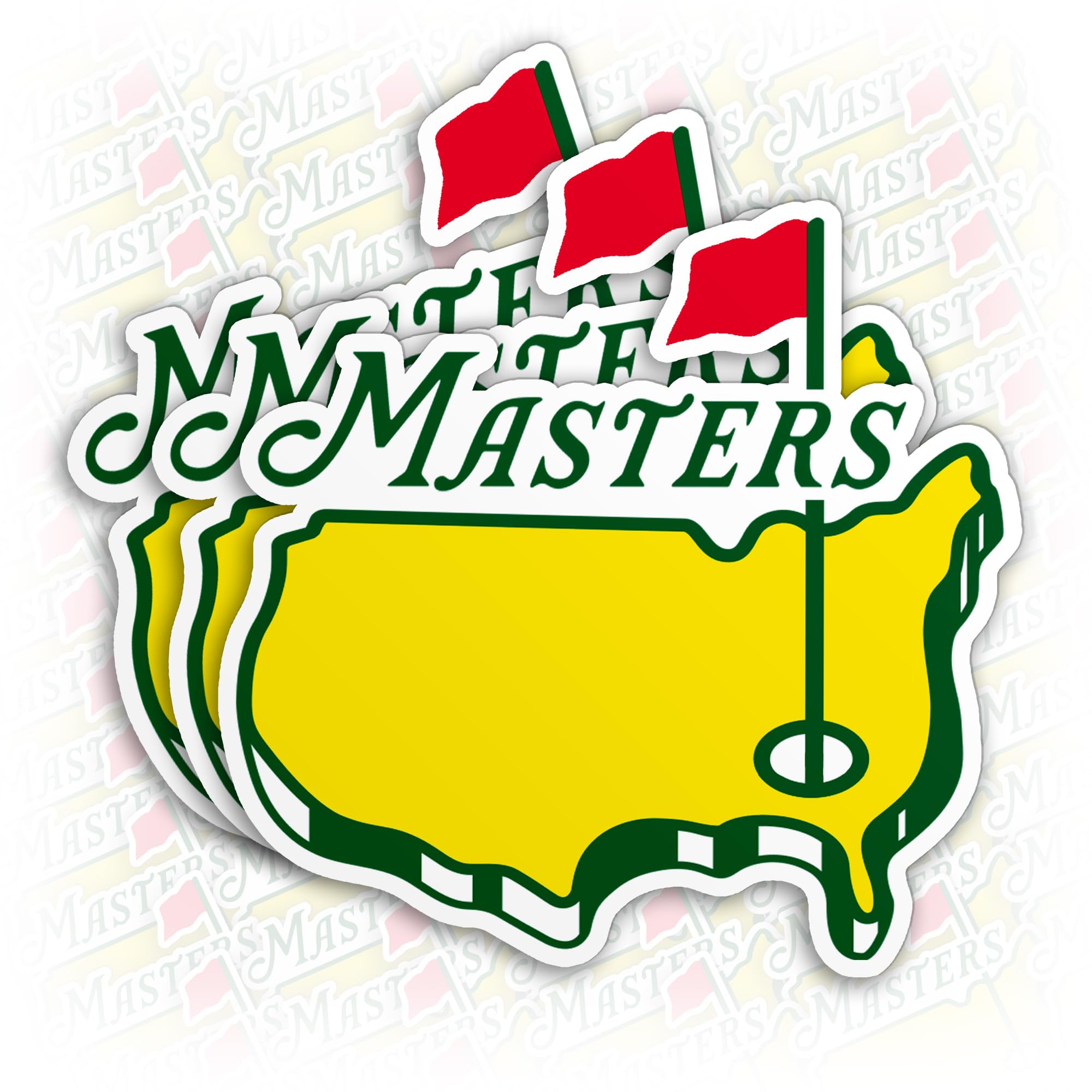 ZENTHANY (3Pcs) Masters Golf Sticker Masters Golf Lover Sport Drawing Waterproof Vinyl Sticker for Laptop Water Bottle Hard Hat Cup Cars Decals Gift for Her Him Adults 3 Inches