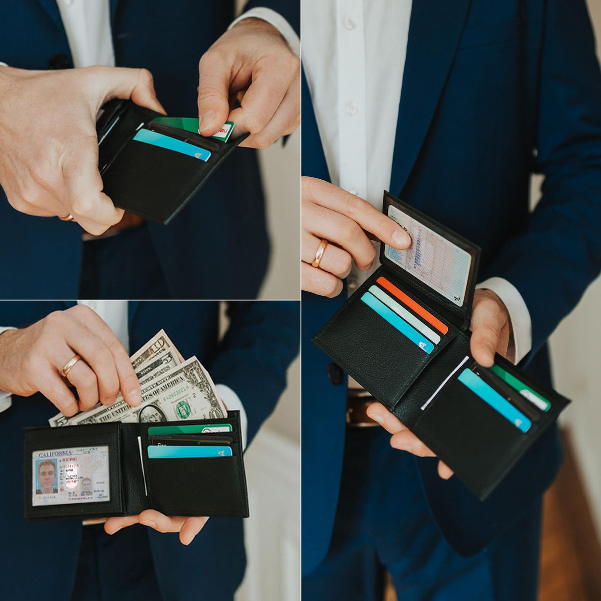 Berliner Bags Peter Cartera de Piel Auténtica Hombre con 8 Tarjetas y RFID