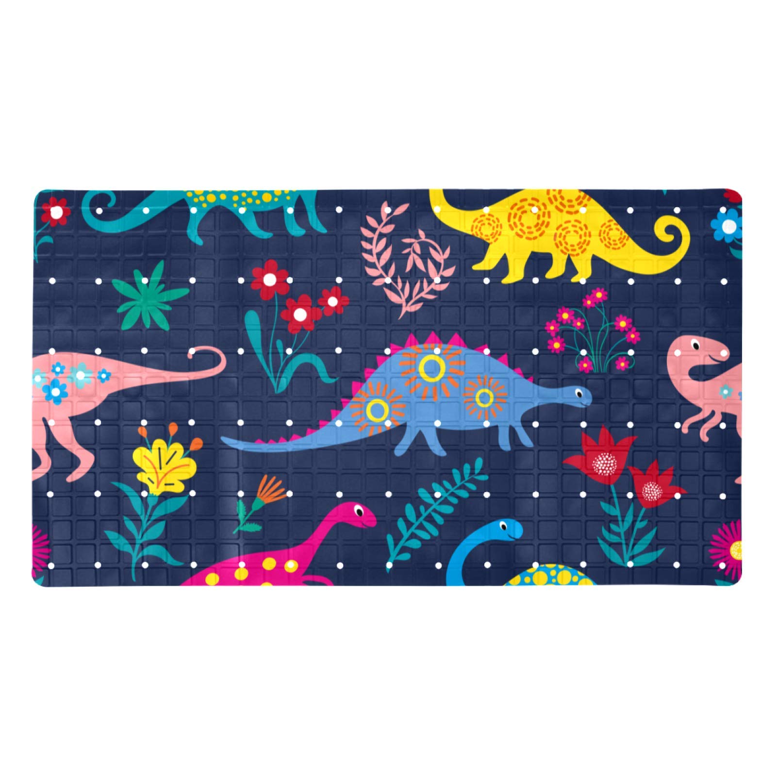 Alfombrilla de baño de dinosaurio de 71 x 40 cm para duchas familiares cómodas