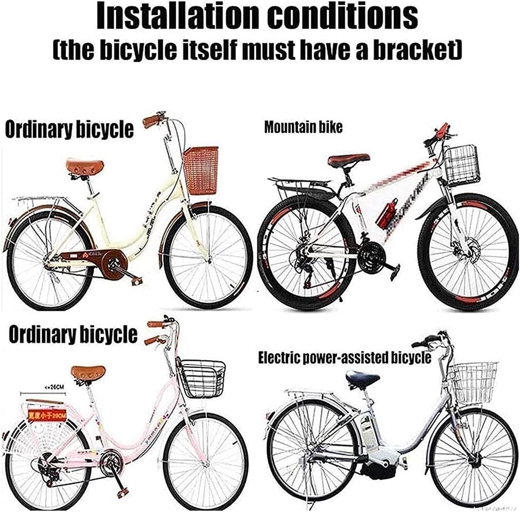 Bicycle Kids Seat Rear Mount, Child Bike Seat Rear Rack Mount, Back Child Seat for Bike with Backrest Foot Pedals/Armrest and Detachable Fence for 2-6 Year Old Children